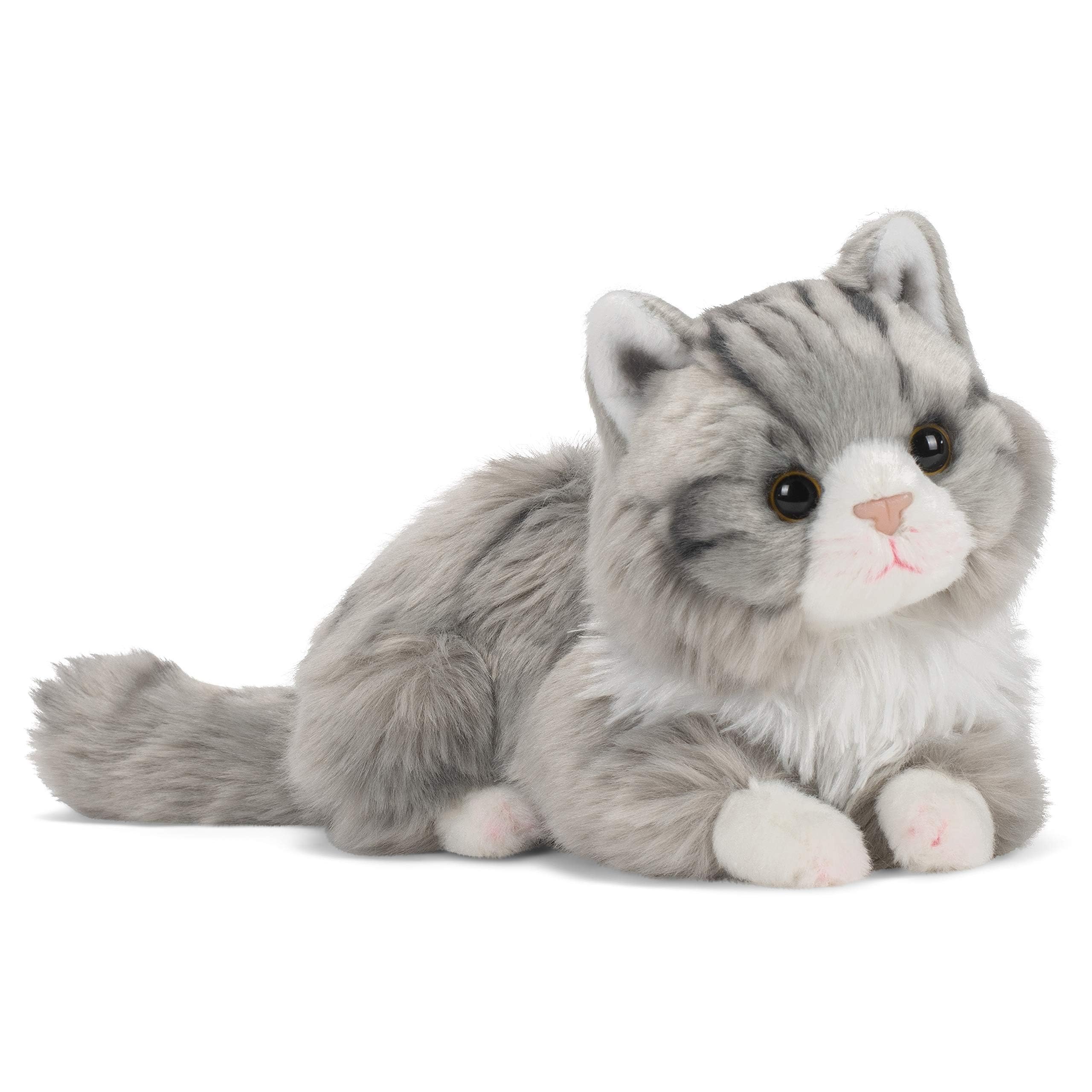 DEMDACO Sweet Maine Coon Cat Silver Grey 10 inch Children's Soft